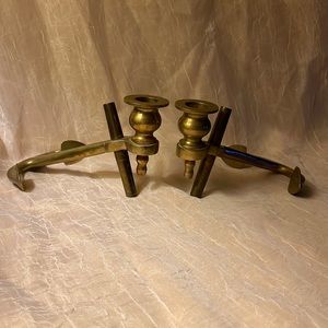 Brass Nautical Anchor Candle Holders- set of 2, vintage